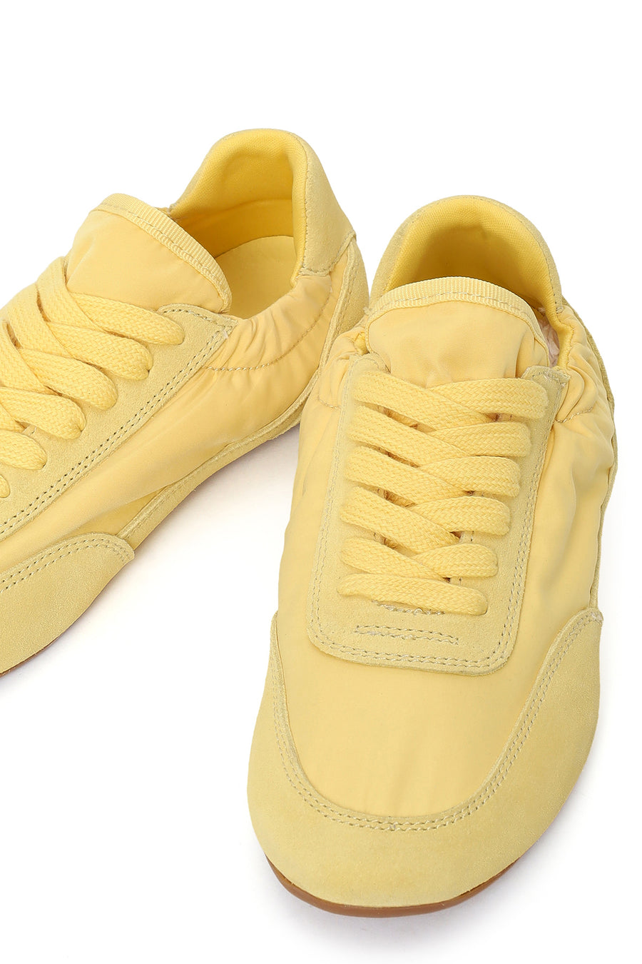 Women's Yellow Lace-up Leather Sneaker