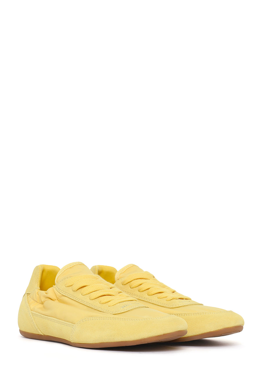 Women's Yellow Lace-up Leather Sneaker