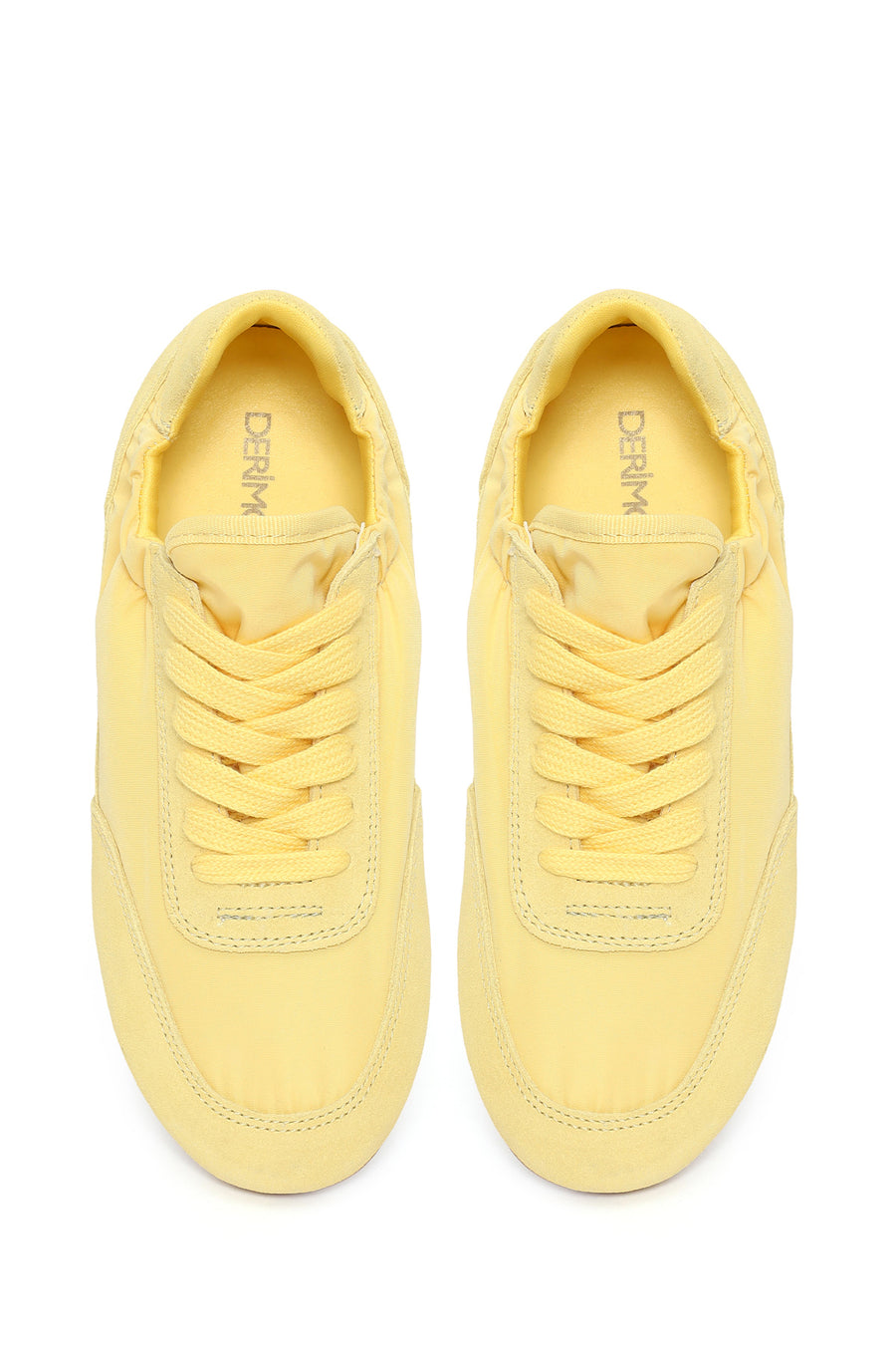 Women's Yellow Lace-up Leather Sneaker