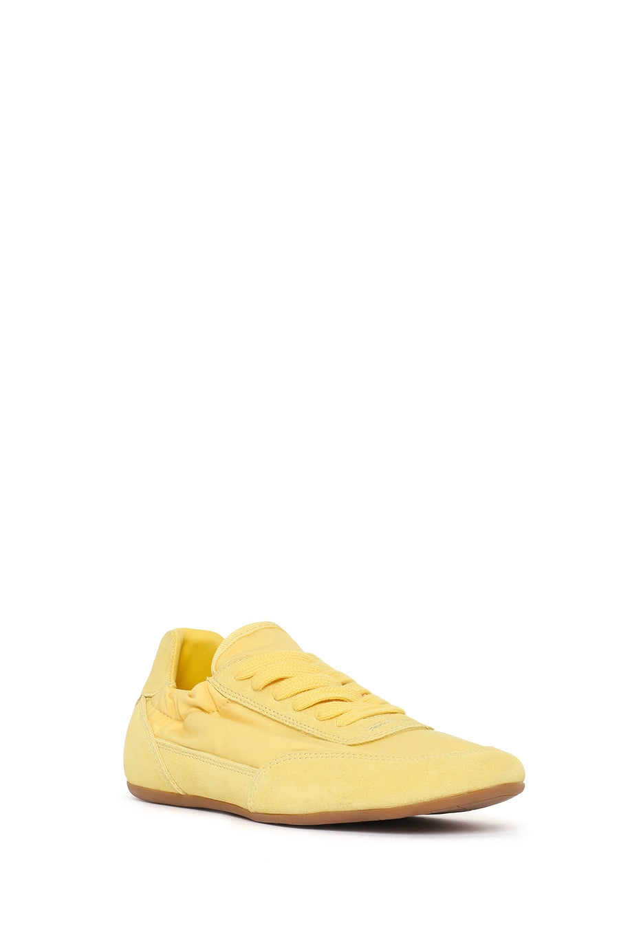 Women's Yellow Lace-up Leather Sneaker