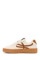 Kadın Bej Bağcıklı Kalın Tabanlı Sneaker | Derimod