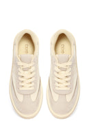 Woman Beige Thick-Soled Lace-Up Sneakers | Derimod