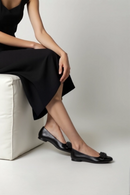 Kadın Siyah Taşlı Babet | Derimod