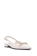 Kadın Krem Arkası Açık Tokalı Babet | Derimod