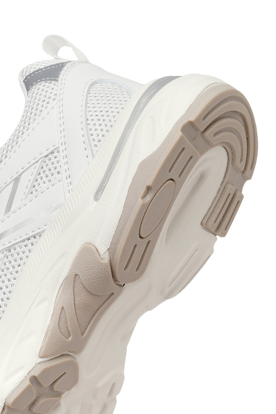 Women's White Lace-Up Thick Soled Sneaker