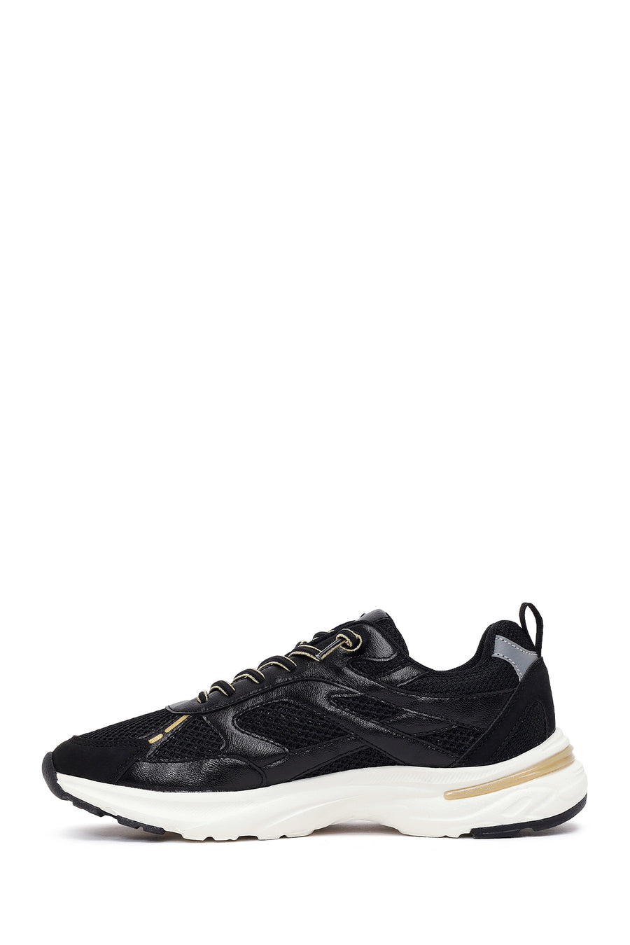 Kadın Siyah Bağcıklı Kalın Tabanlı Sneaker