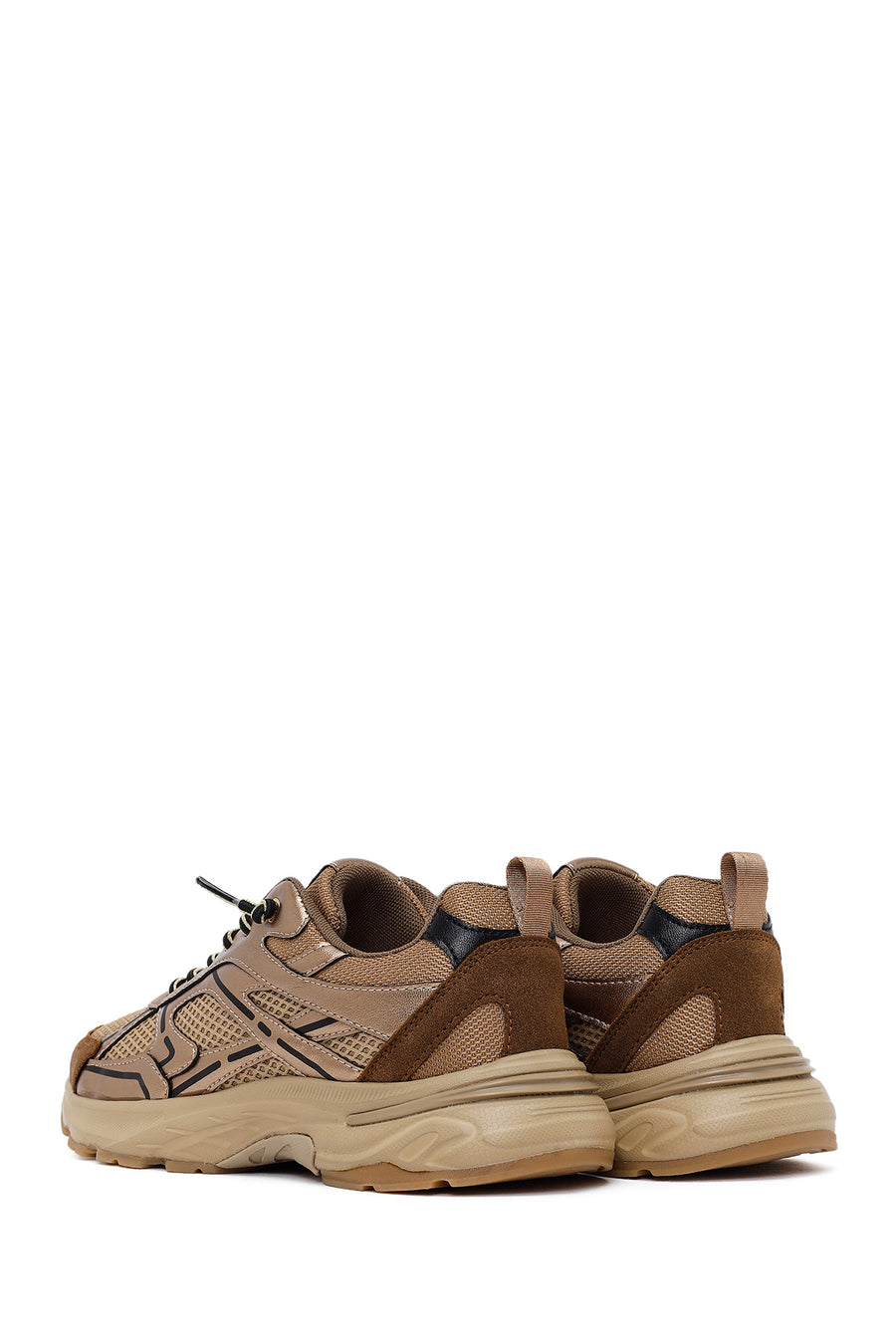 Kadın Bronz Bağcıklı Kalın Tabanlı Sneaker
