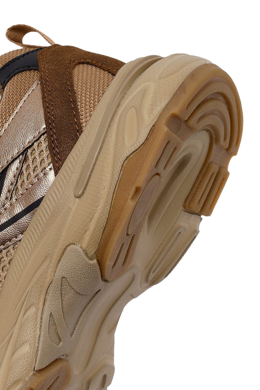 Kadın Bronz Bağcıklı Kalın Tabanlı Sneaker