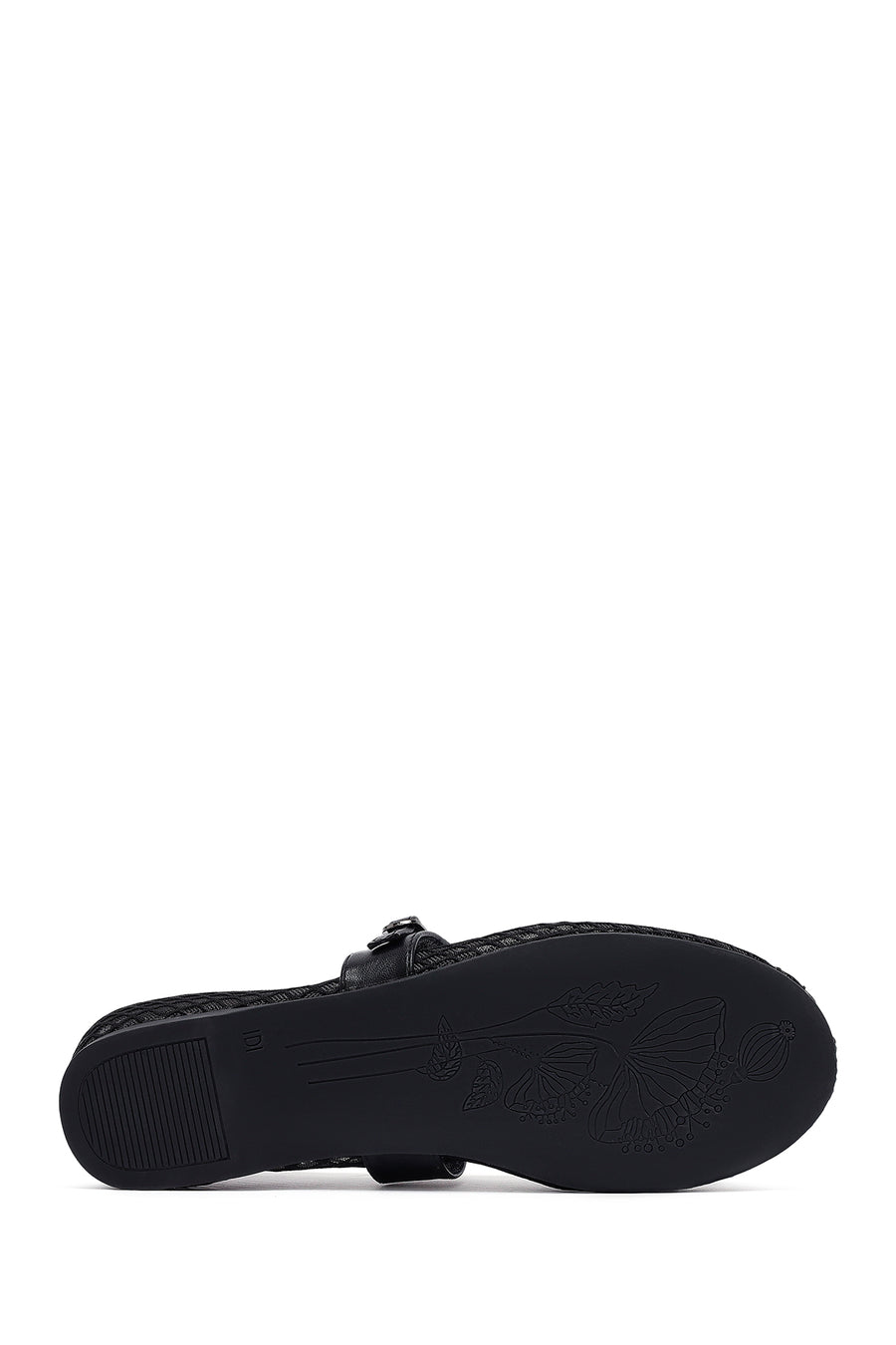 Women's Black Mesh Buckle Ballet Flats