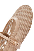 Kadın Bej Fileli Tokalı Babet | Derimod