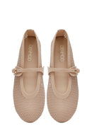 Kadın Bej Fileli Tokalı Babet | Derimod