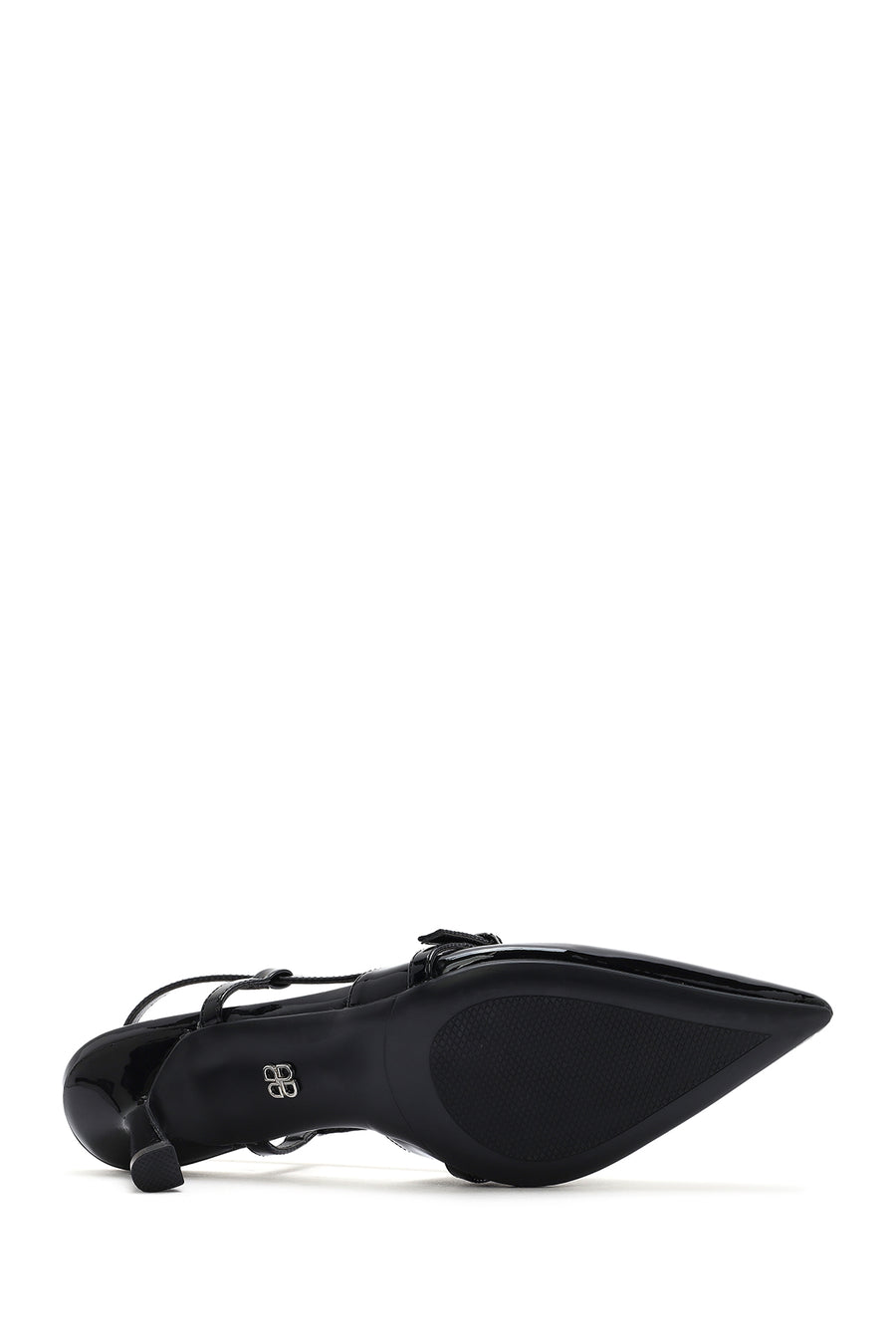 Women's Black Open Back Thin Heeled Shoes