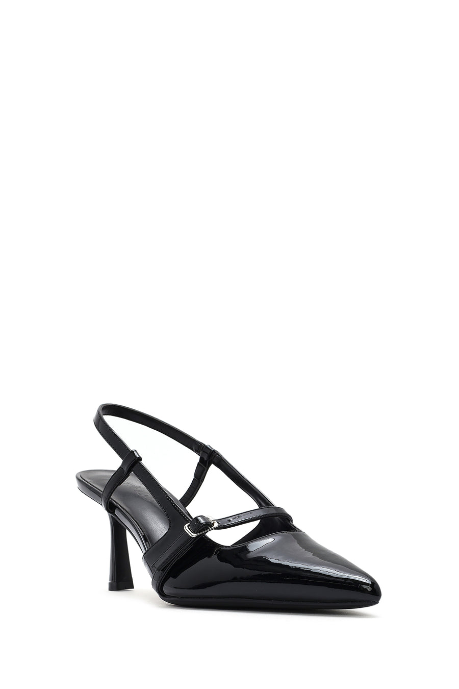 Women's Black Open Back Thin Heeled Shoes