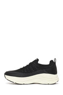 Derimod Zero Woman Black Thick-Soled Lace-Up Fabric Sneakers | Derimod