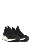Derimod Zero Women's Black Thick Soled Fabric Sneaker | Derimod