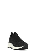Derimod Zero Women's Black Thick Soled Fabric Sneaker | Derimod