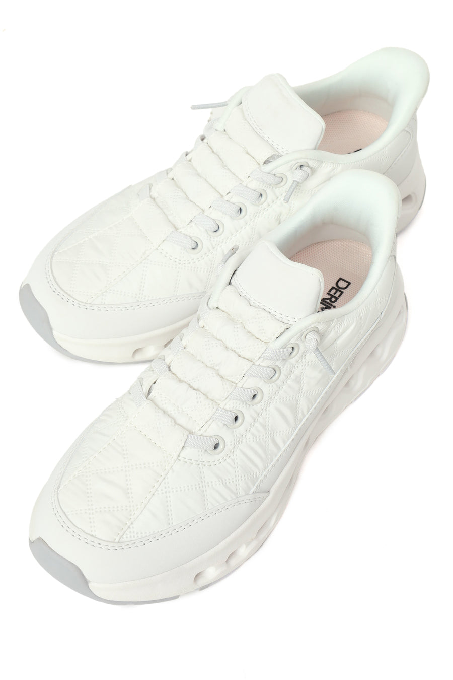 Woman White Lace-Up Chunky Sole Sneakers