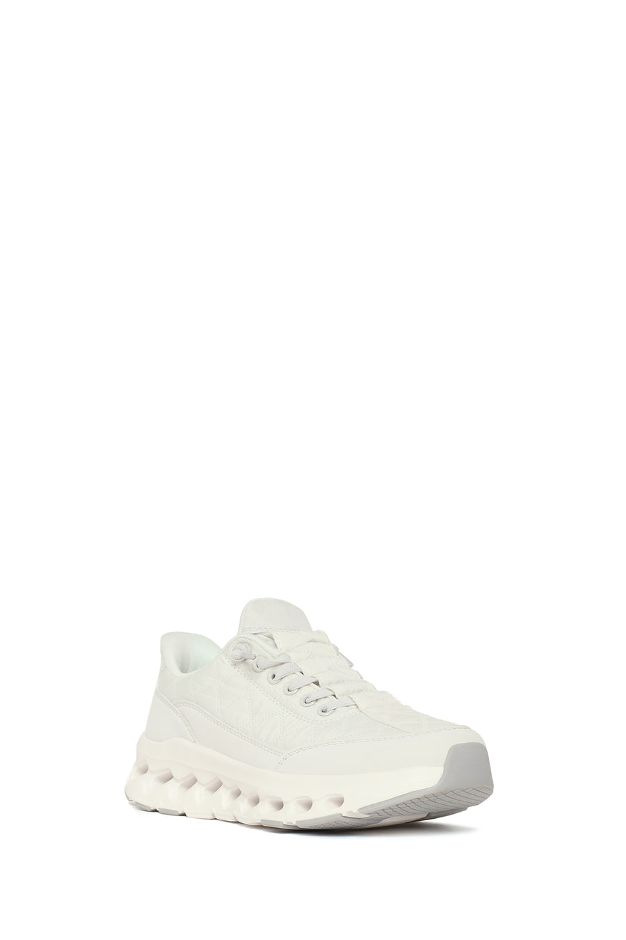 Woman White Lace-Up Chunky Sole Sneakers