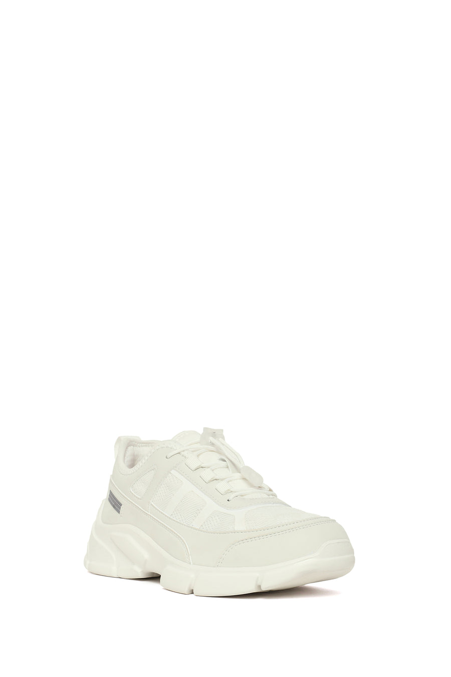 Woman White Lace-Up Chunky Platform Sneakers