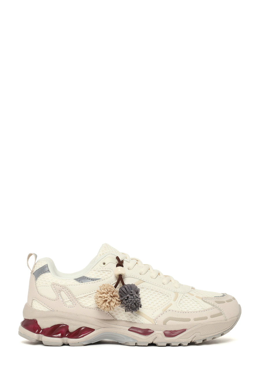 Woman Cream Lace-Up Charm Thick-Soled Sneakers 26PFE496514 | Derimod