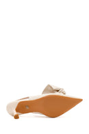 Kadın Krem Arkası Açık İnce Topuklu Ayakkabı | Derimod