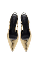 Kadın Altın Arkası Açık Metalik İnce Topuklu Ayakkabı | Derimod