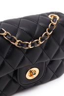 Kadın Siyah Zincir Askılı Mini Kapitone Çapraz Çanta | Derimod