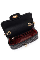 Kadın Siyah Zincir Askılı Mini Kapitone Çapraz Çanta | Derimod