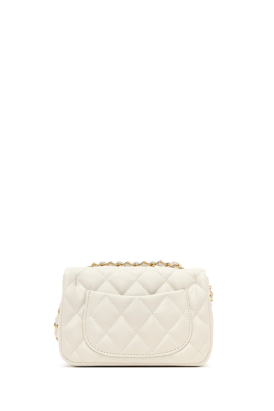 Women's Cream Chain Strap Mini Quilted Crossbody Bag
