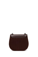 Woman Brown Long-Strap Croc-Patterned Shoulder Bag | Derimod