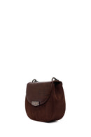 Woman Brown Long-Strap Croc-Patterned Shoulder Bag | Derimod