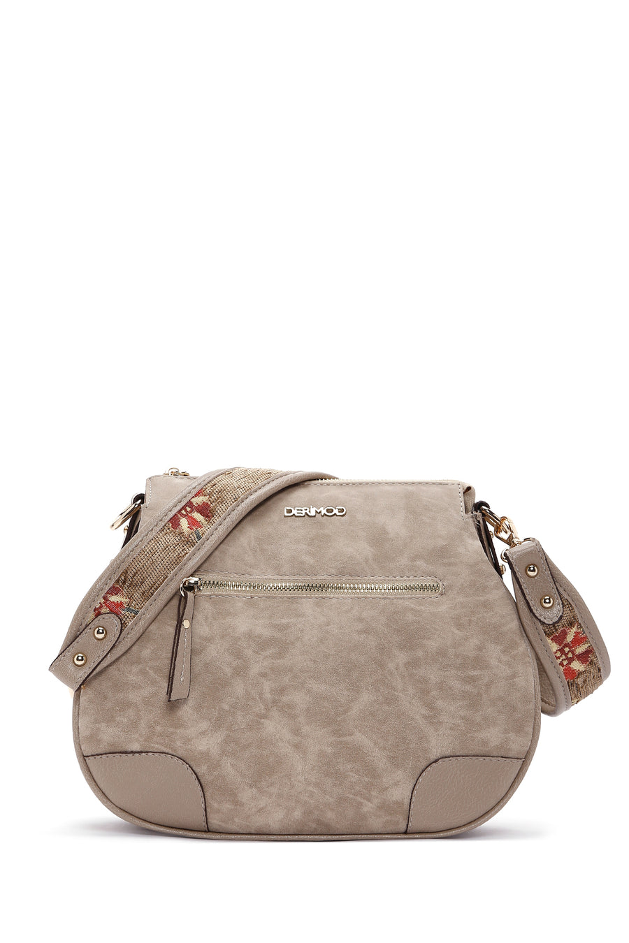 Women's Beige Long Strap Nubuck Crossbody Bag 26SBD2101V3 | Derimod