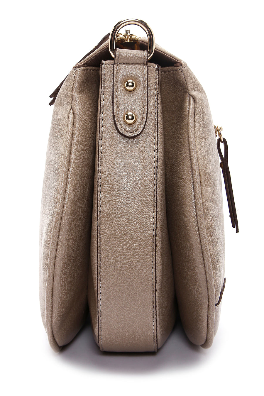 Women's Beige Long Strap Nubuck Crossbody Bag
