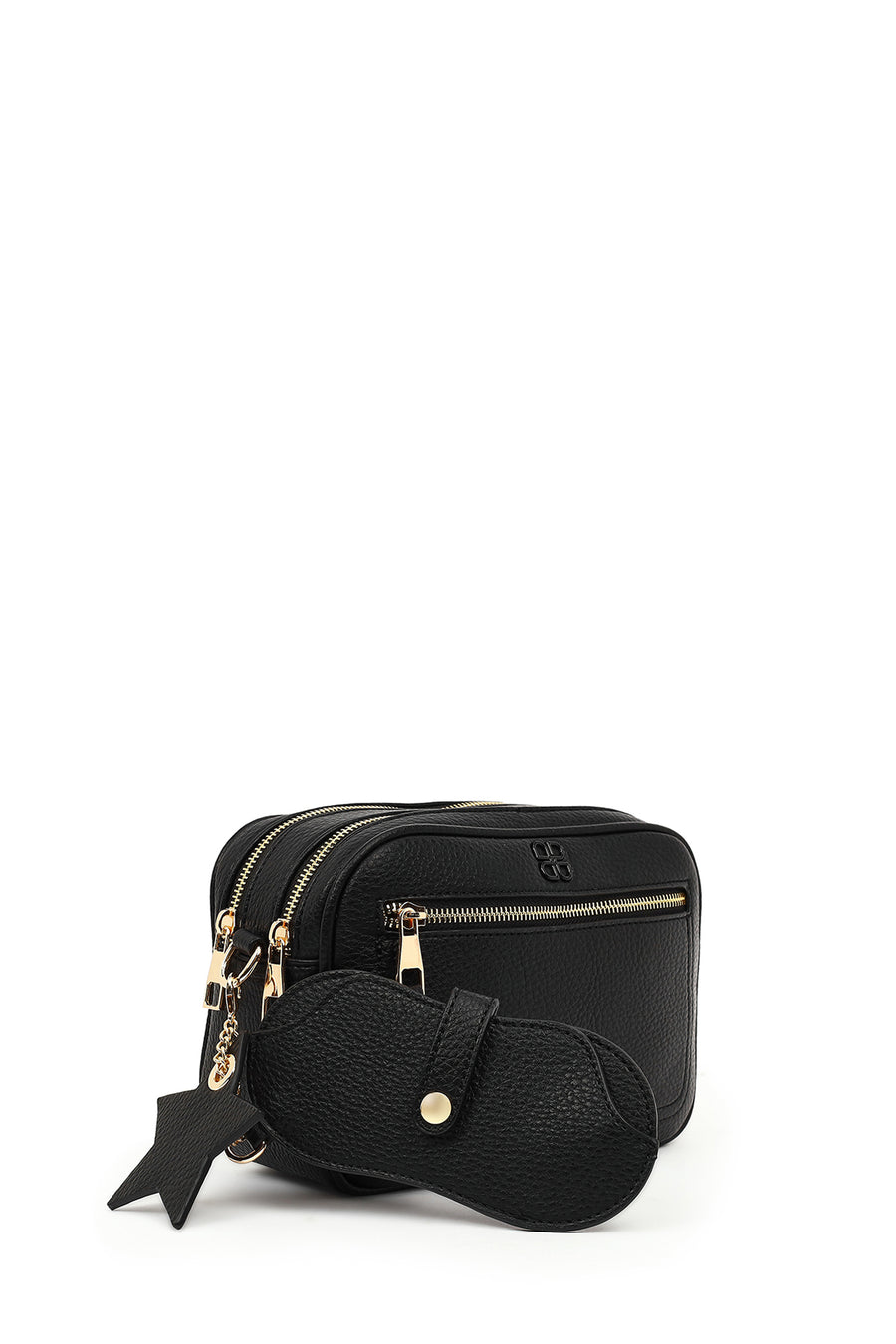 Women's Black Patterned Crossbody Bag