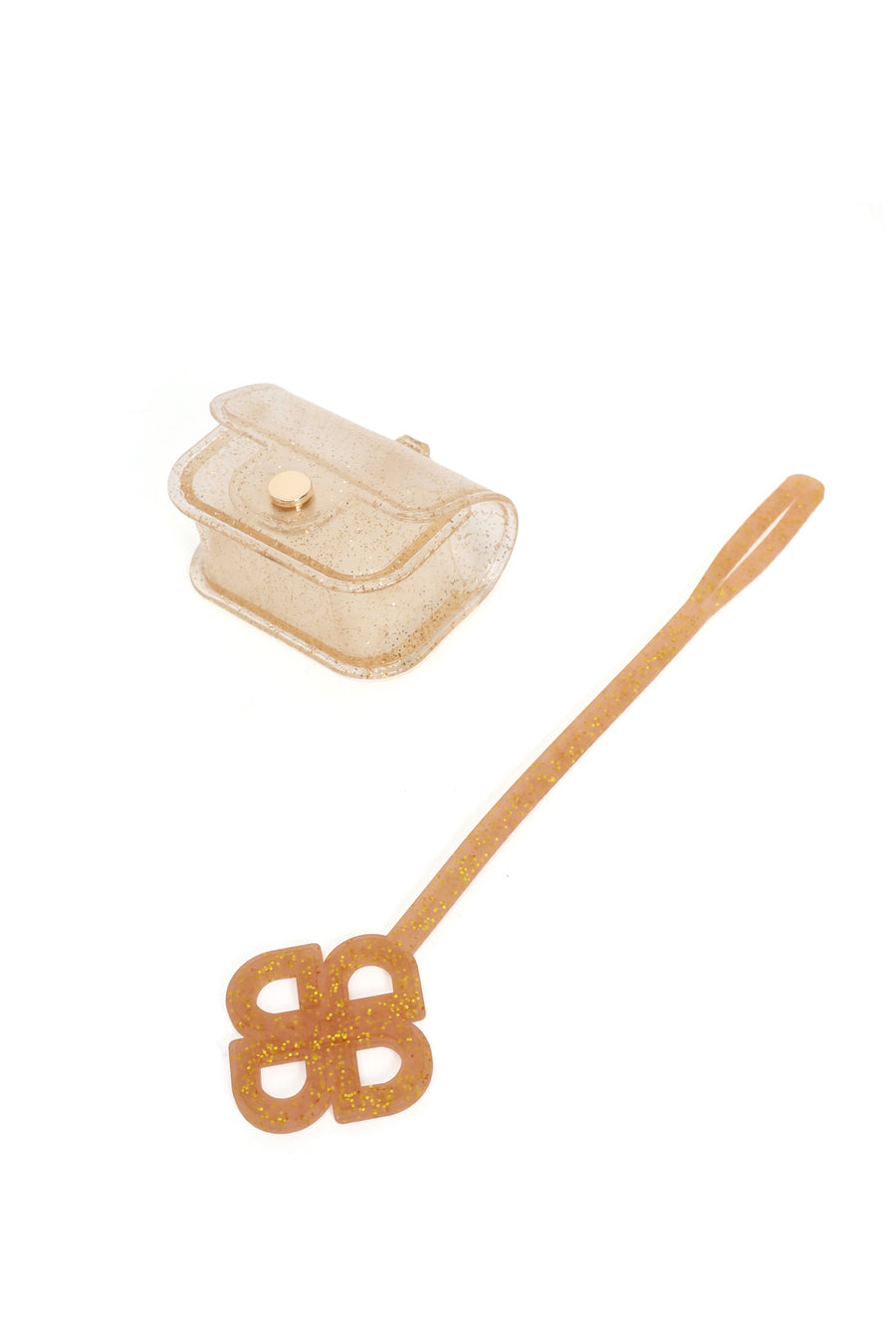 Woman Beige Long-Strap Jelly Transparent Shoulder Bag