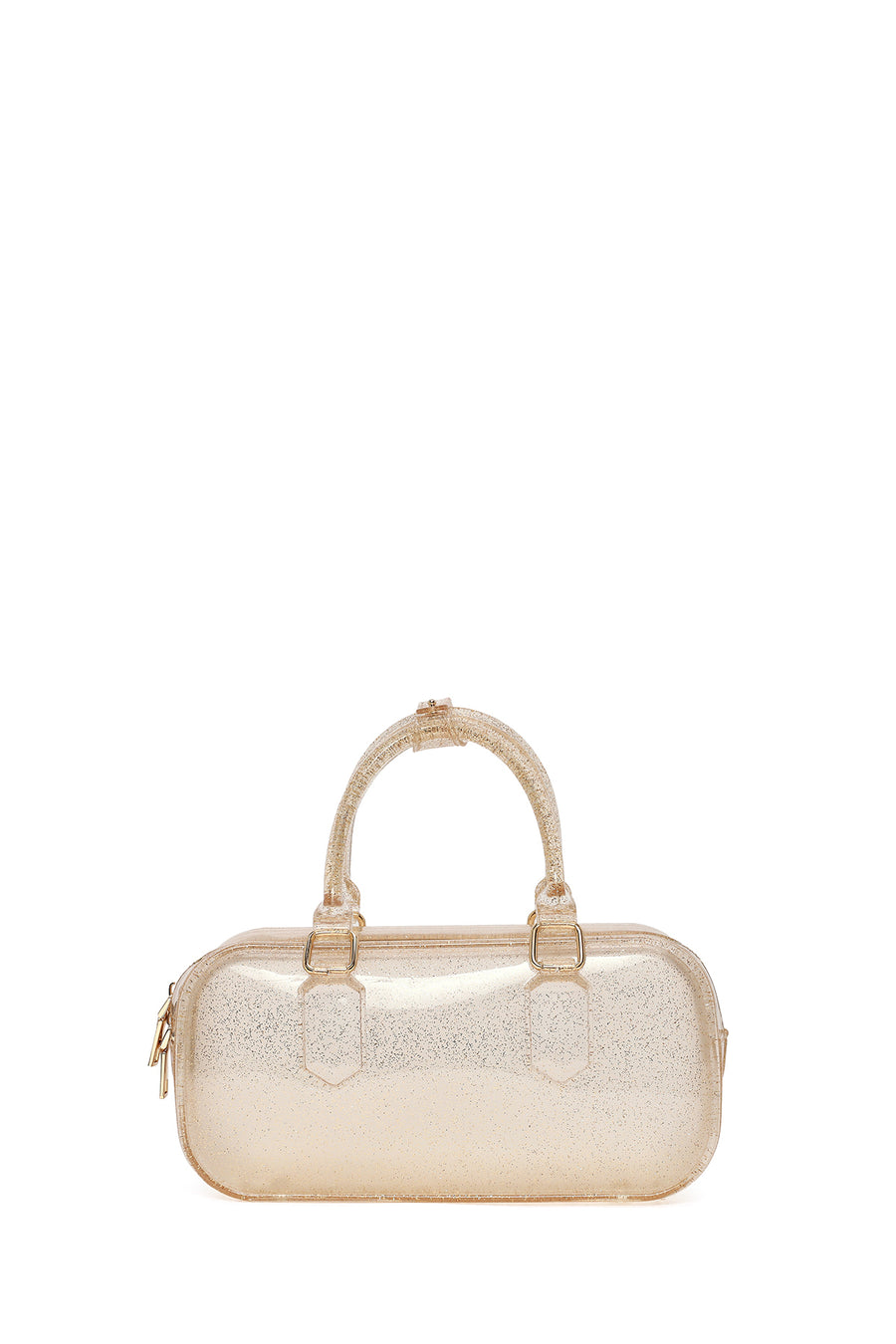 Woman Beige Long-Strap Jelly Transparent Shoulder Bag