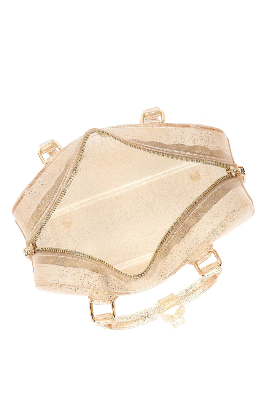 Woman Beige Long-Strap Jelly Transparent Shoulder Bag