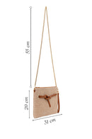 Kadın Bej Uzun zincir Askılı Hasır Portföy Çanta | Derimod