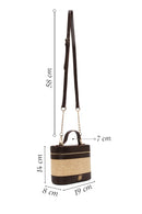 Kadın Kahverengi Uzun Askılı Baskılı Mini Kutu Çapraz Çanta | Derimod