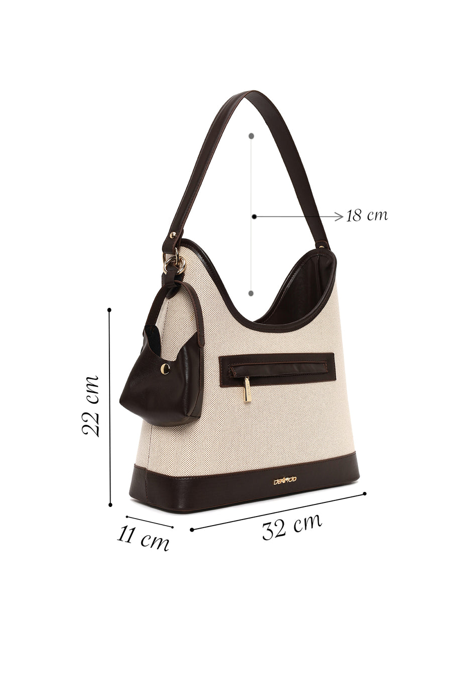 Woman Beige Charm Shoulder Bag