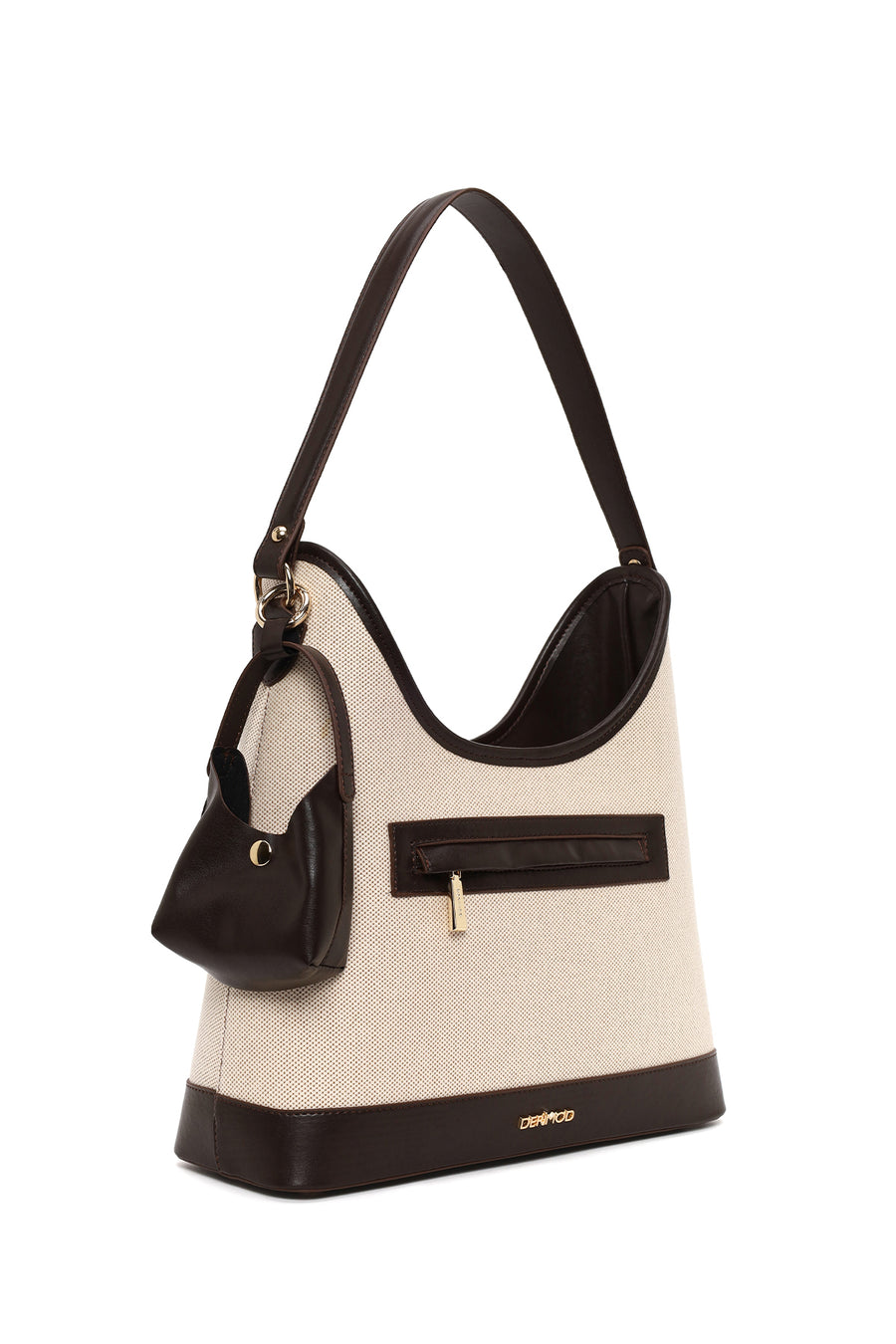 Woman Beige Charm Shoulder Bag