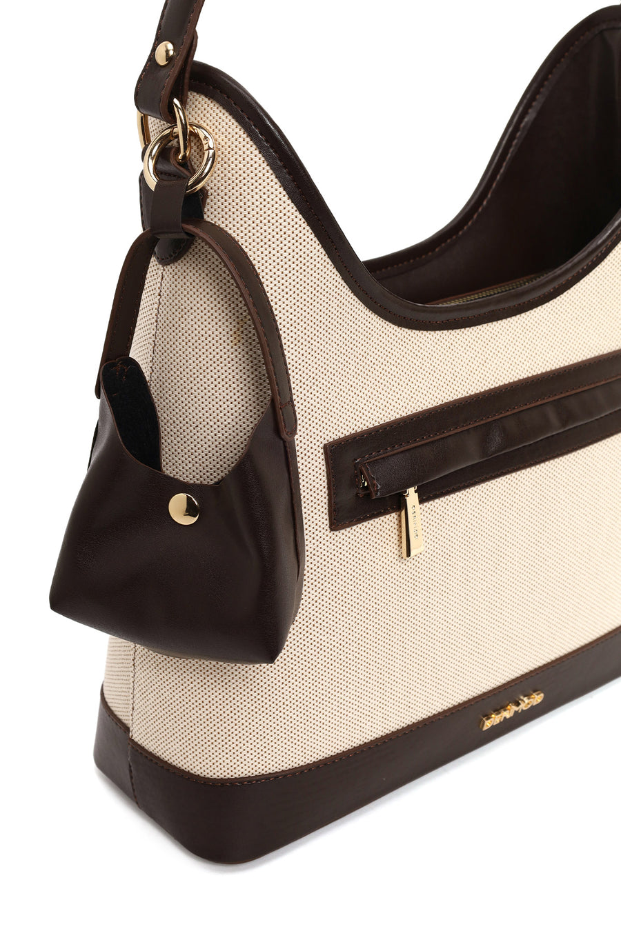 Woman Beige Charm Shoulder Bag