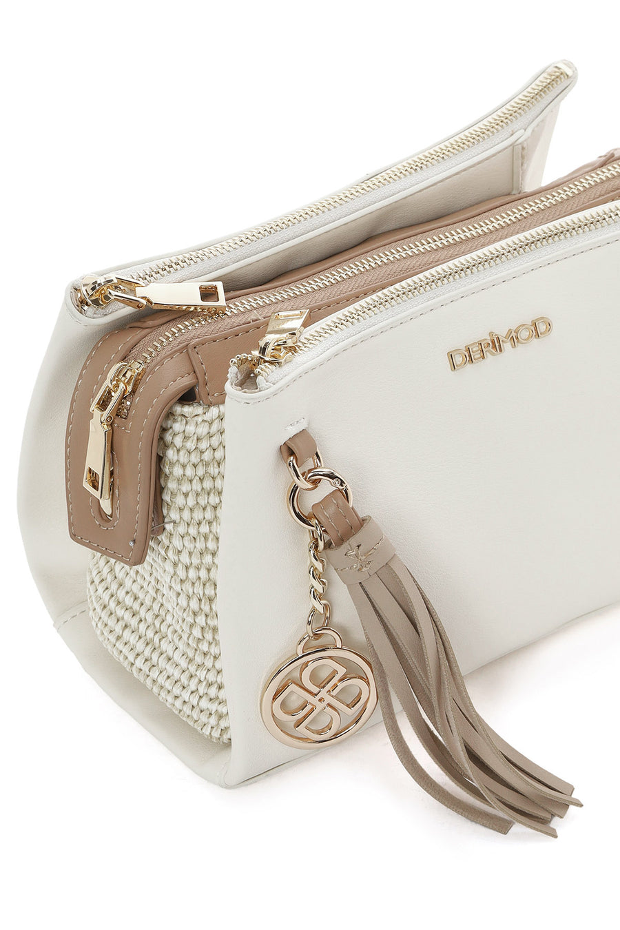 Woman Cream Charmed Crossbody Bag