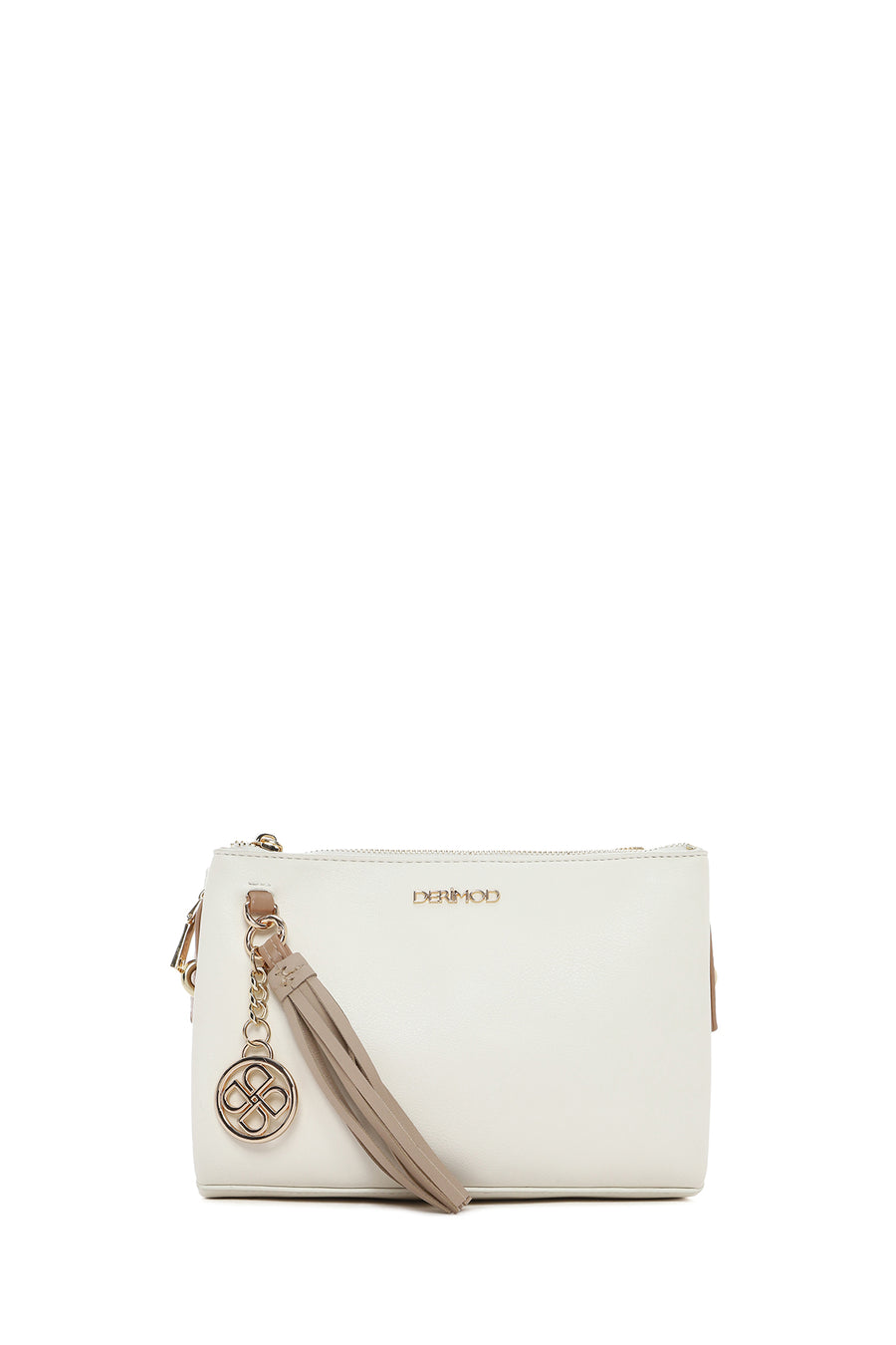 Woman Cream Charmed Crossbody Bag
