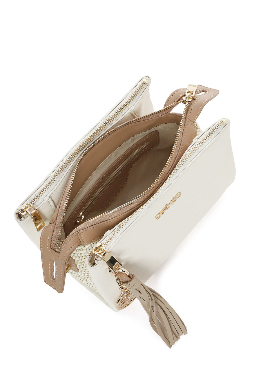 Woman Cream Charmed Crossbody Bag
