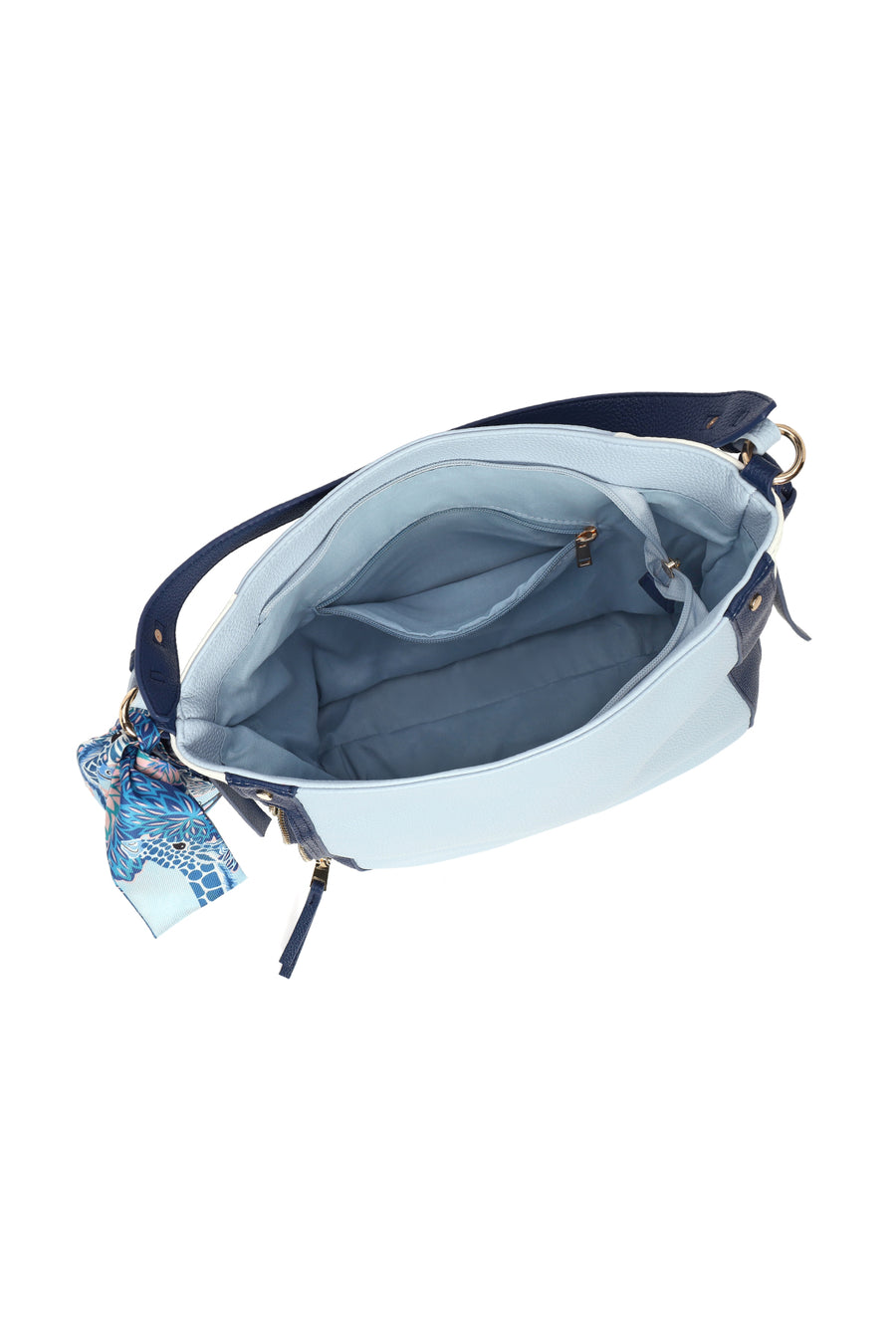 Woman Blue Long-Strap Shoulder Bag