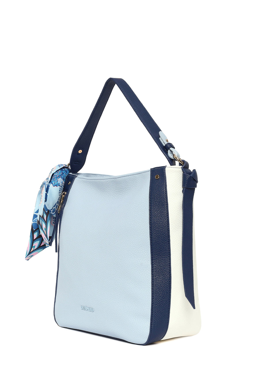 Woman Blue Long-Strap Shoulder Bag