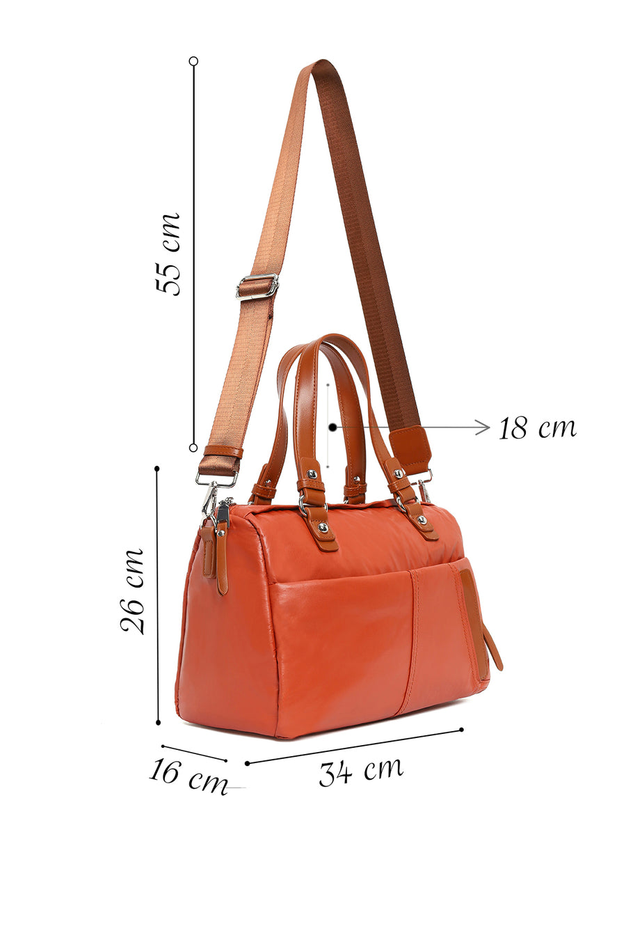 Women's Orange Long Strap Shoulder Bag