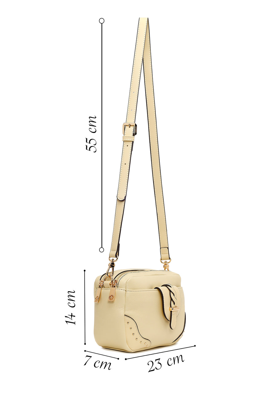 Woman Yellow Long-Strap Crossbody Bag