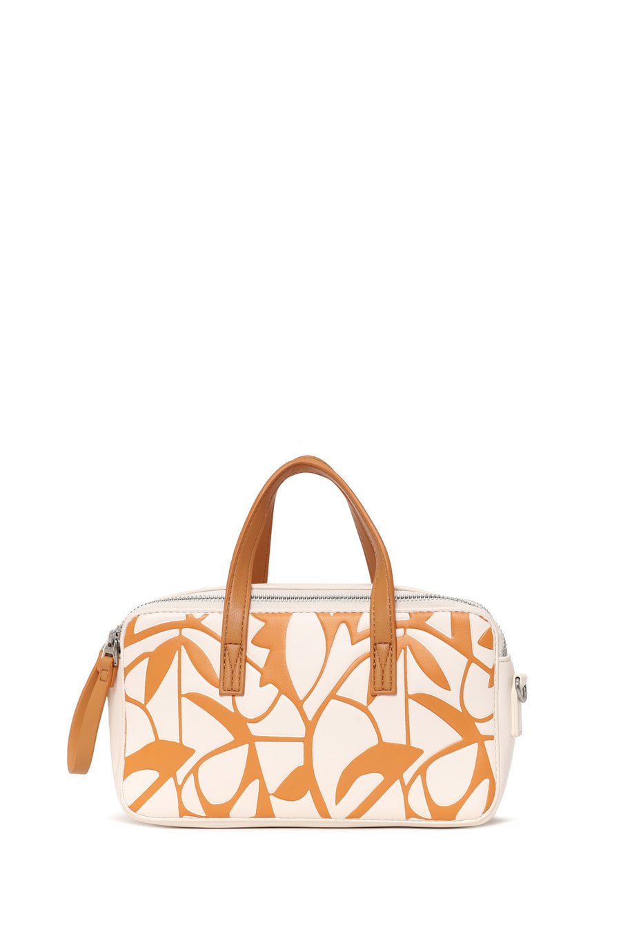 Woman Orange Long-Strap Printed Shoulder Bag